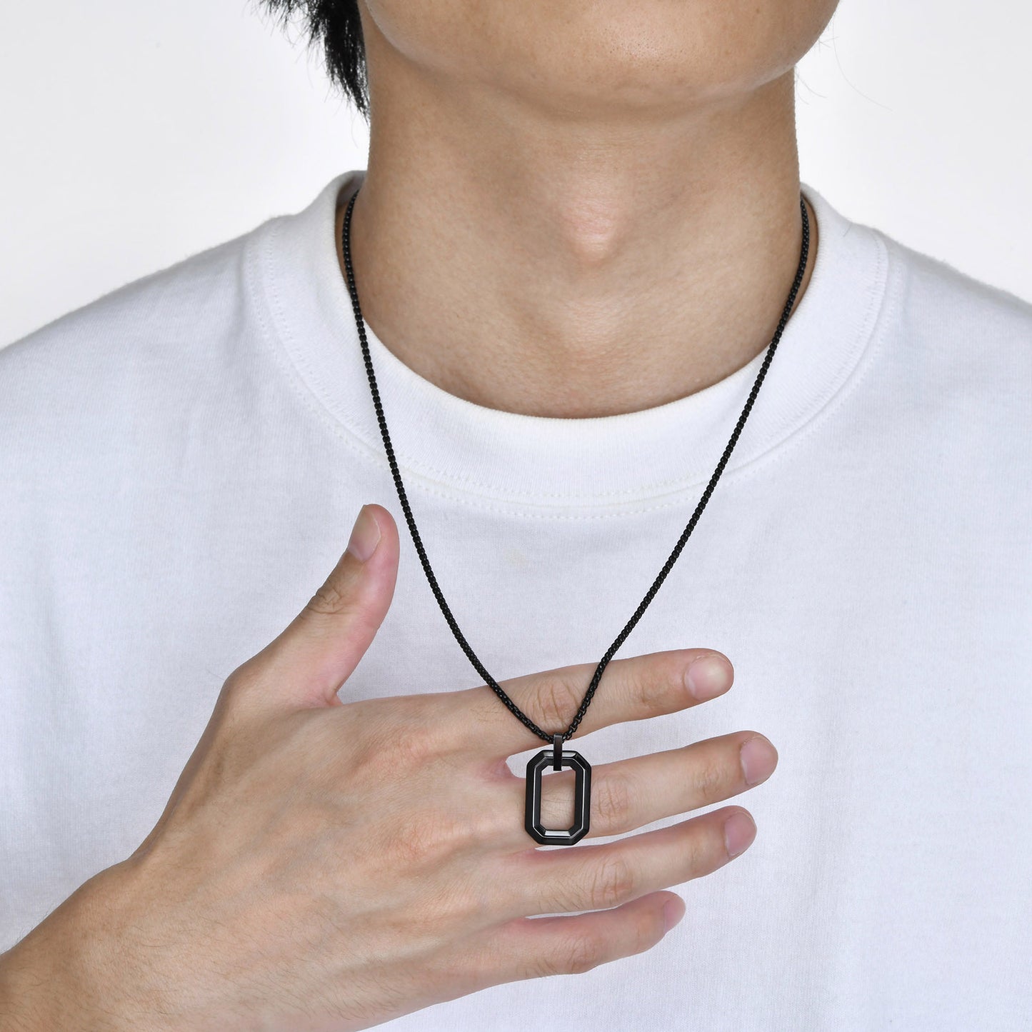 Stainless Steel Geometric Men's Pendant Hip Hop Necklace