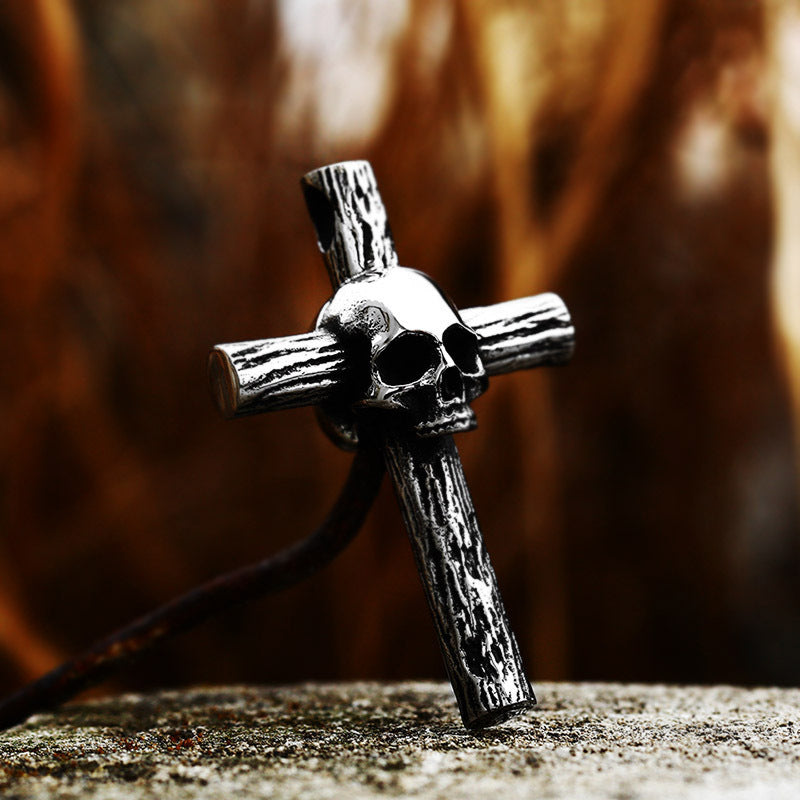 Punk-Inspired Skull Pendant in Titanium Steel for Men - Wholesale Cross Jewelry