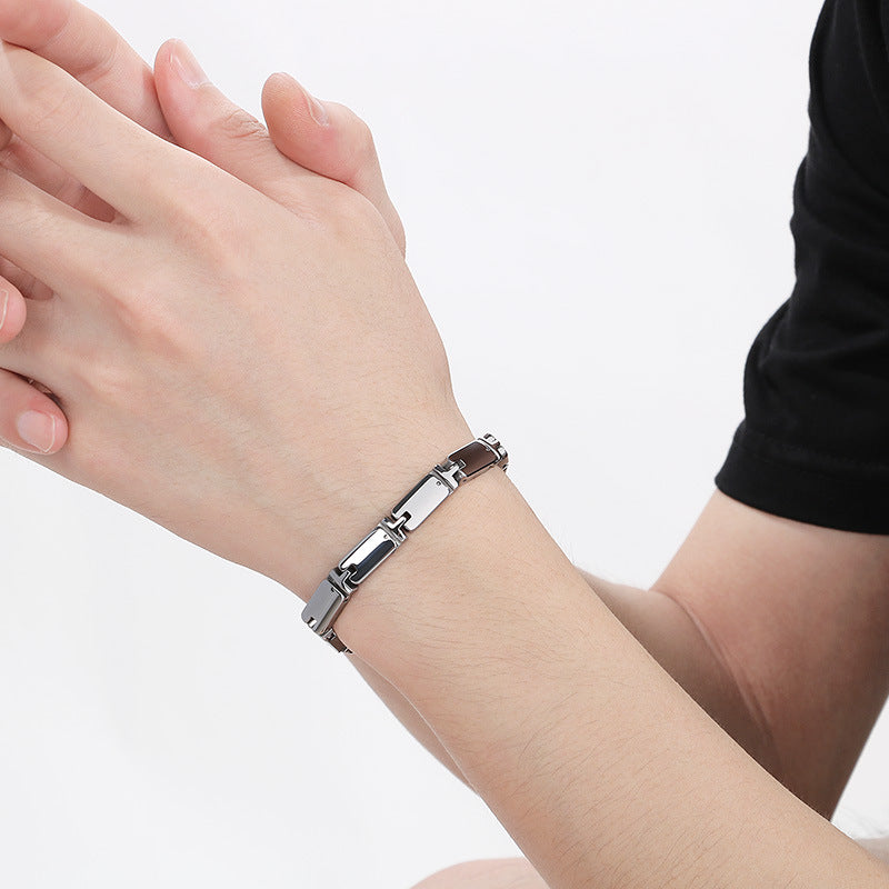 Planderful Genie I Shape Stylish Tungsten Bracelet For Men