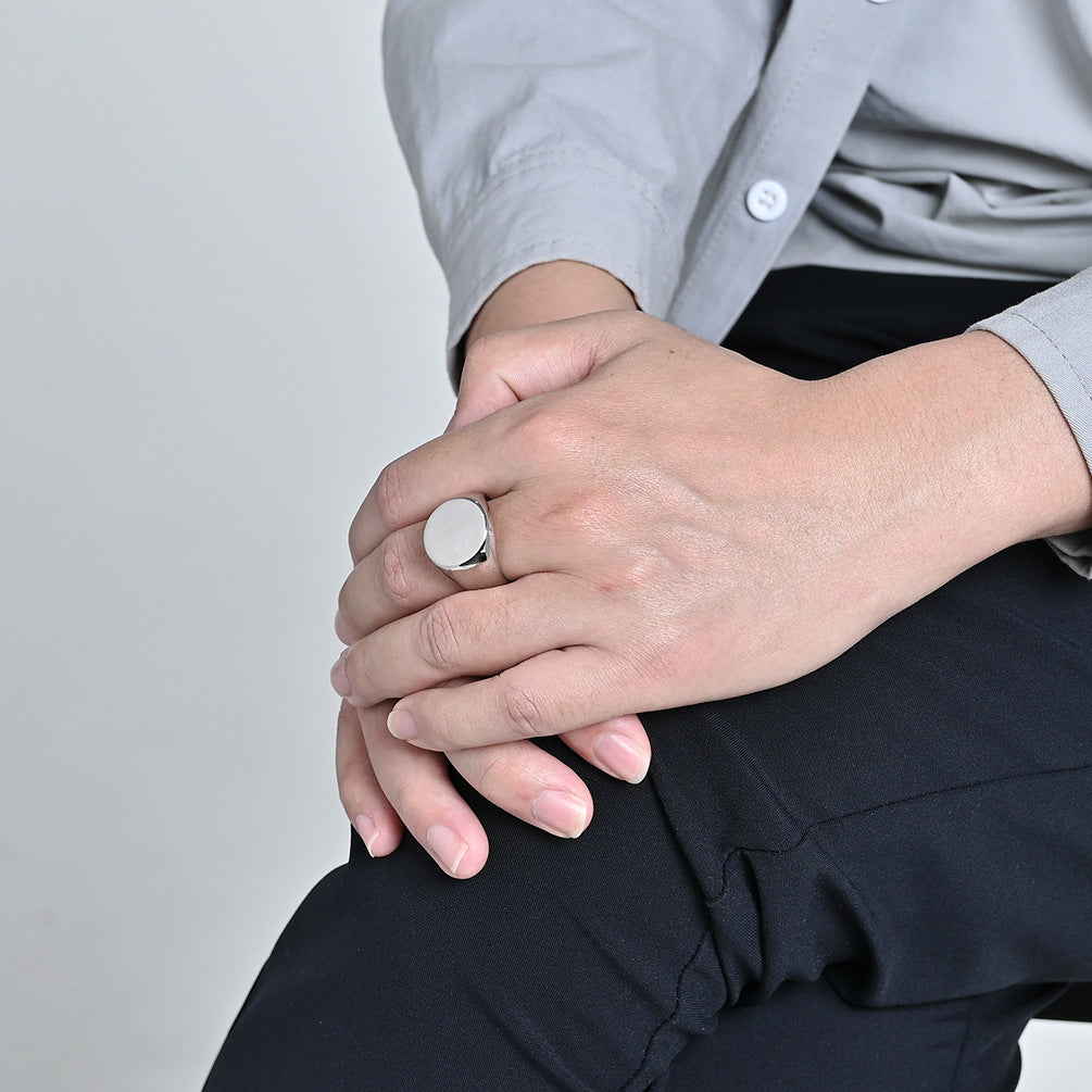 Planderful Premium Stainless Steel Ring For Men 17mm Smooth Round Band Everyday Genie Gift