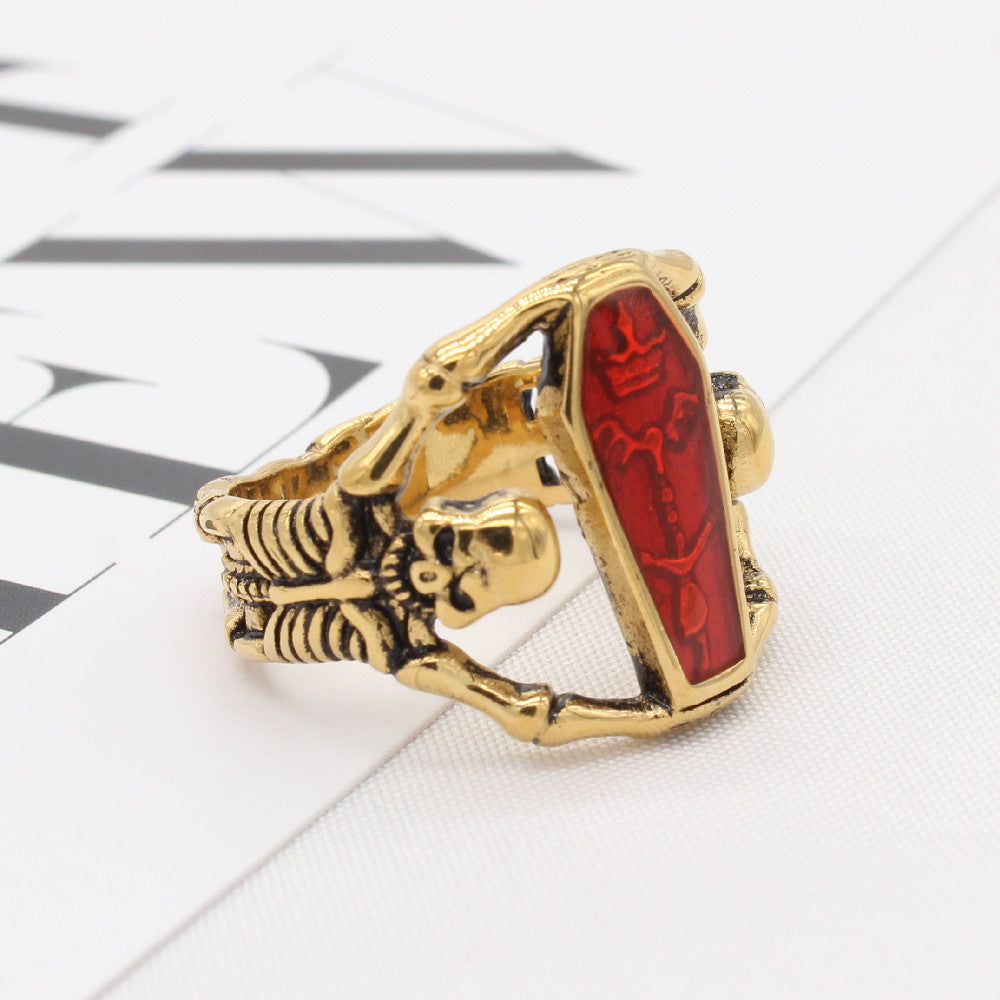 Titanium Steel Mummy Coffin Ring