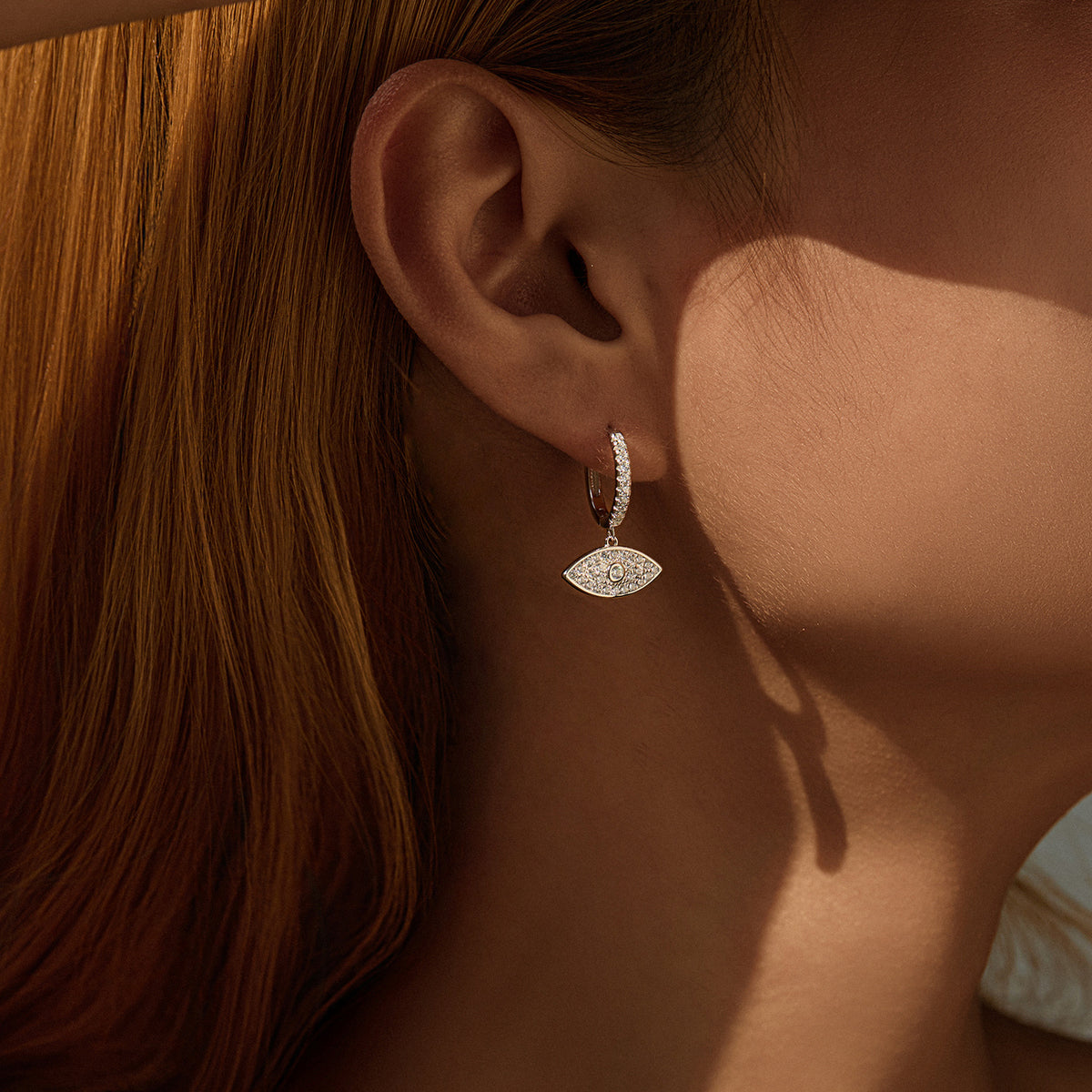 925 Sterling Silver Eye Pavé Zircon Earrings