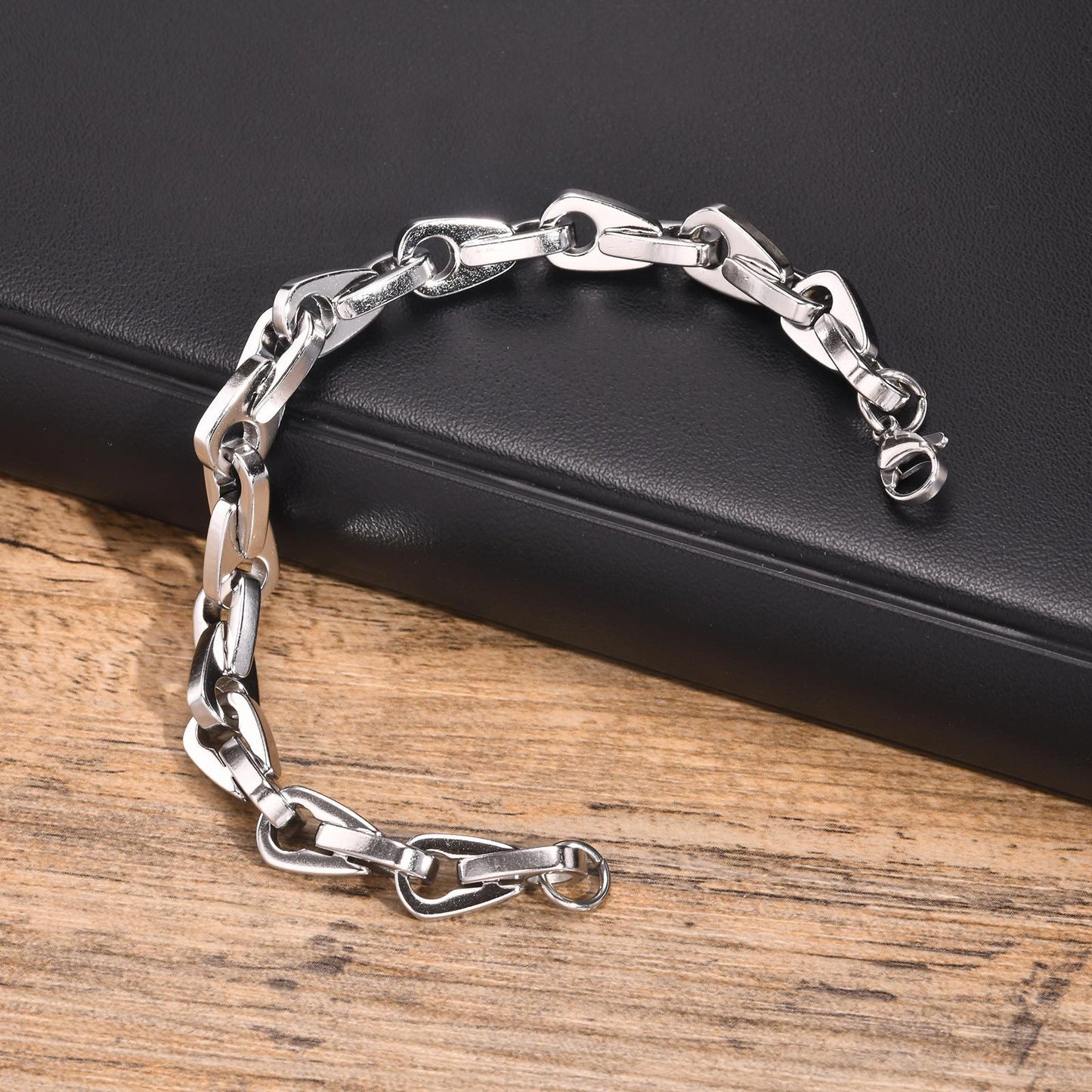 Hip Hop Stainless Steel Handmade Chain Bracelet Steel Men's Fashion Accessories