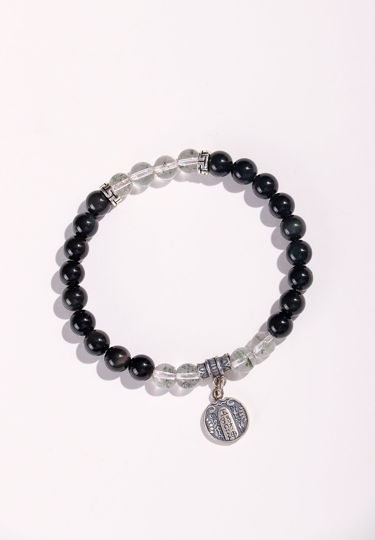 Planderful Fortune's Favor Bracelet – Versatile Obsidian and Green Ghost Crystal Design