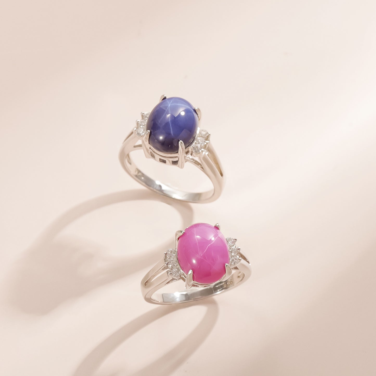 Fashion Wedding Ring Men's and Women's 8-Carat S925 Silver Sapphire Ring