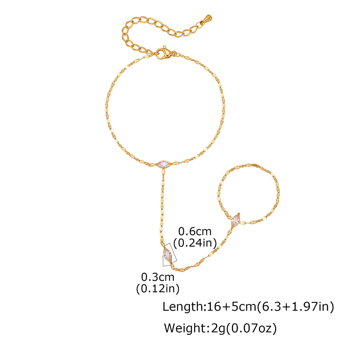 Zircon Stainless Steel Bracelet for Women