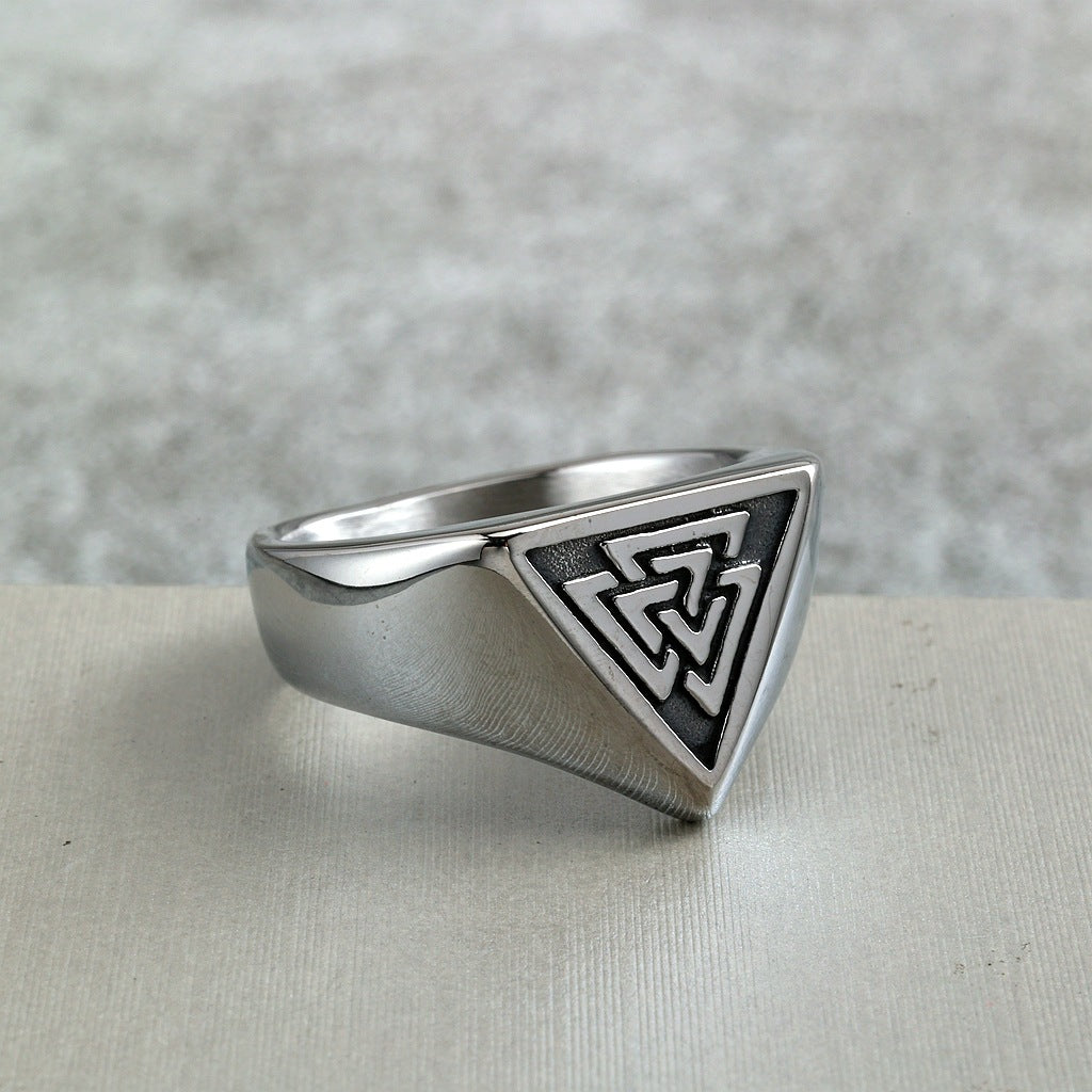 Vintage Viking Stainless Steel Men's Ring