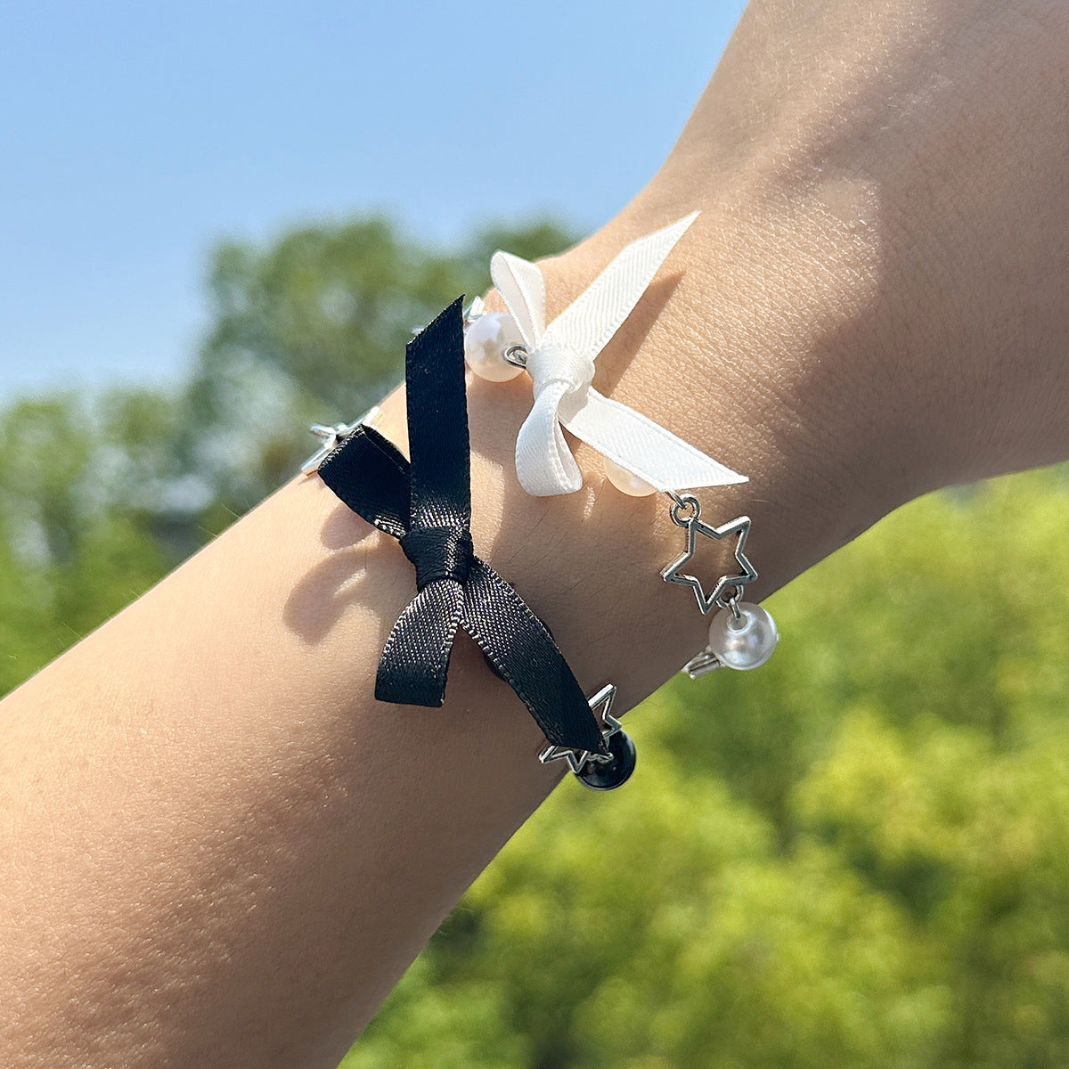 Planderful Vienna Verve Bracelet For Women Pastoral Bow Tassel Imitation Pearl Star Jewelry
