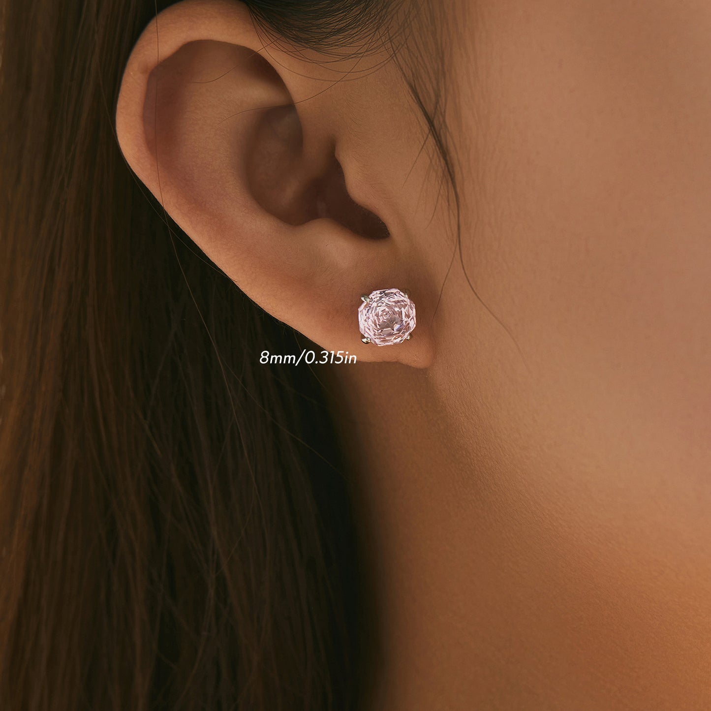 Planderful Everyday Genie Earrings – Elegant Pink Rose Cut Zircon Design