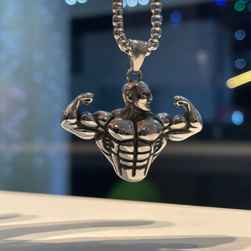 Planderful Barbell Necklace For Men Durable Titanium Steel Fitness Jewelry Gift For Him Bold Minimalist Kinetic Style