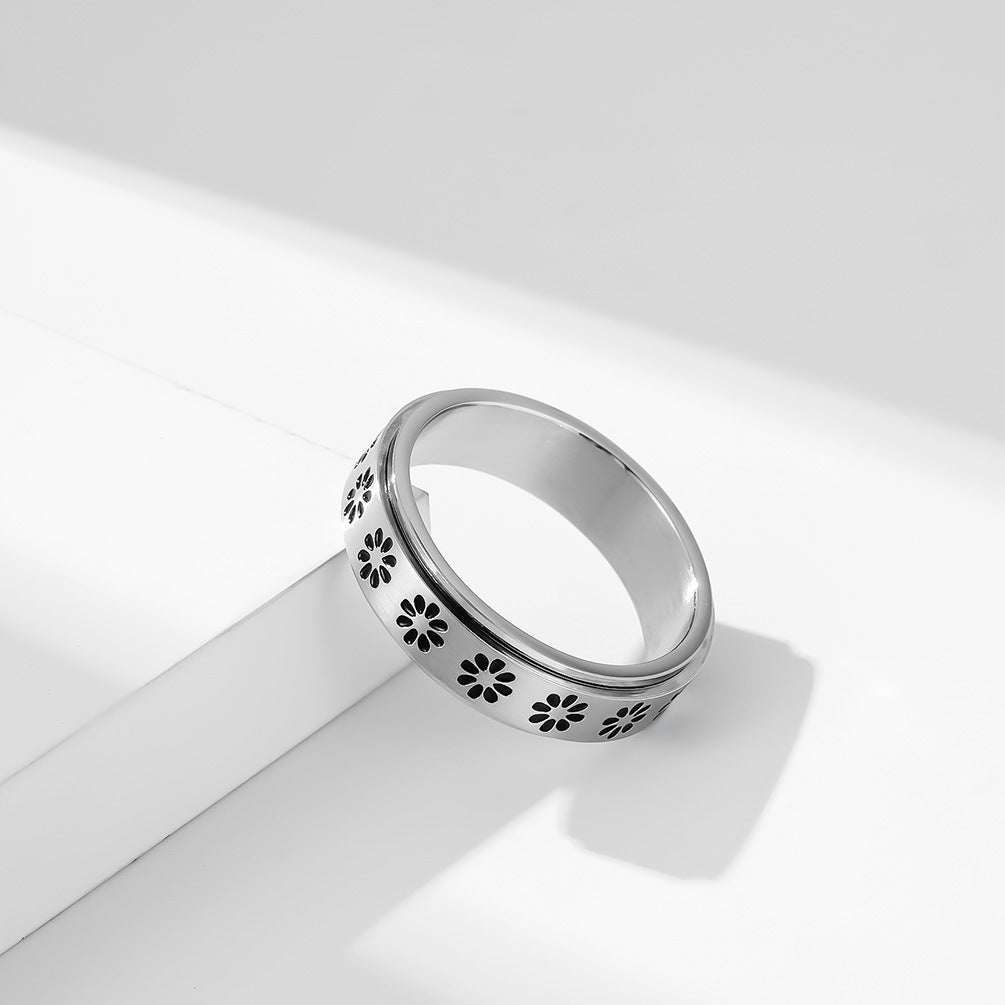 Steel Ring – Elegant Engagement Ring With Rotating Tail Design For A Luxurious Proposal Gift