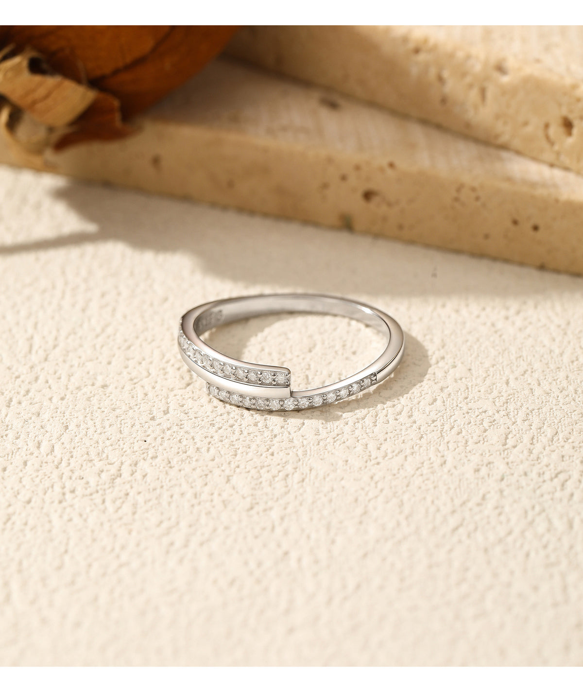 S925 Sterling Silver Double-Row Moissanite Band