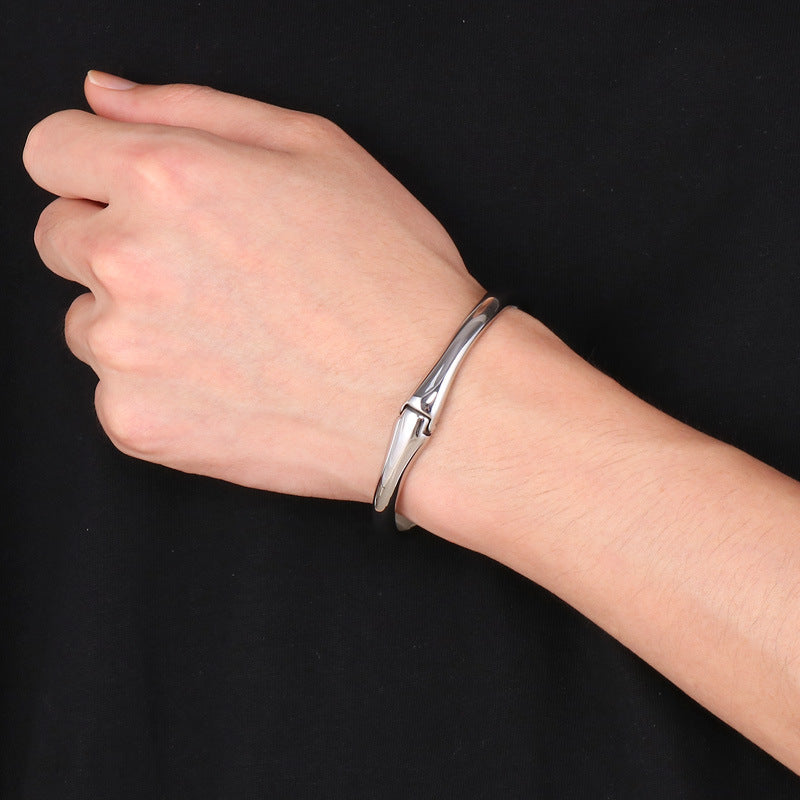 Cute Animal Bracelet – Glossy Double Shark Stainless Steel Men's