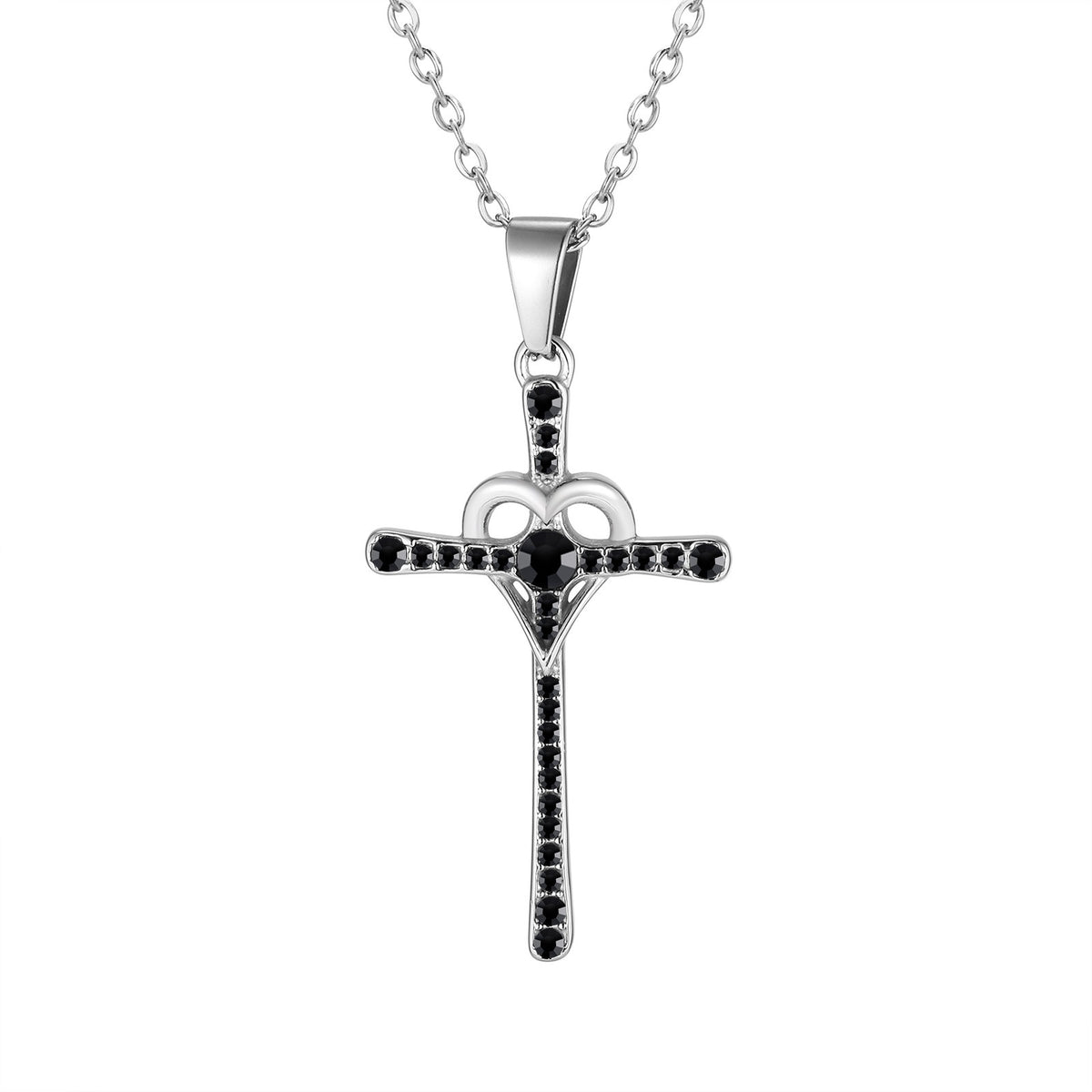 Cross Heart Stainless Steel Pendant