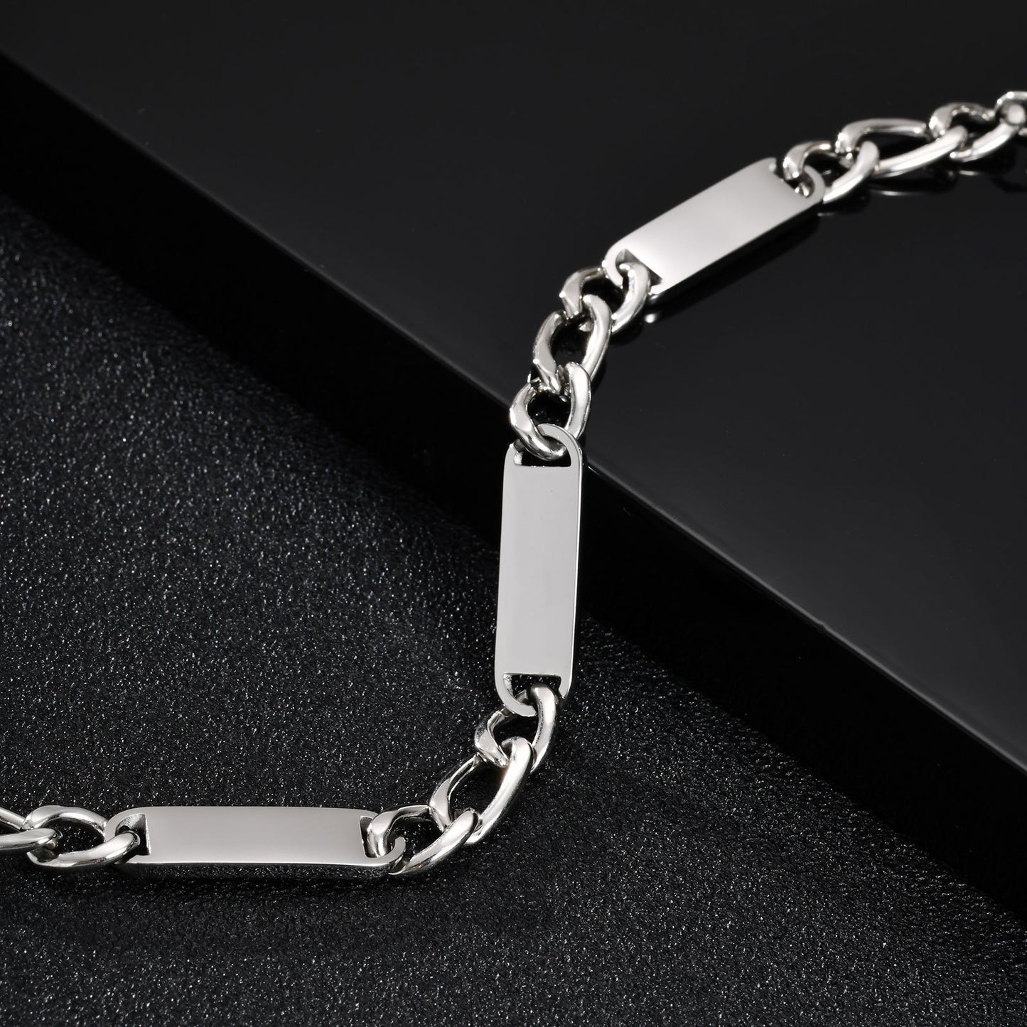 Planderful Mens Stainless Steel Personalized Bracelet