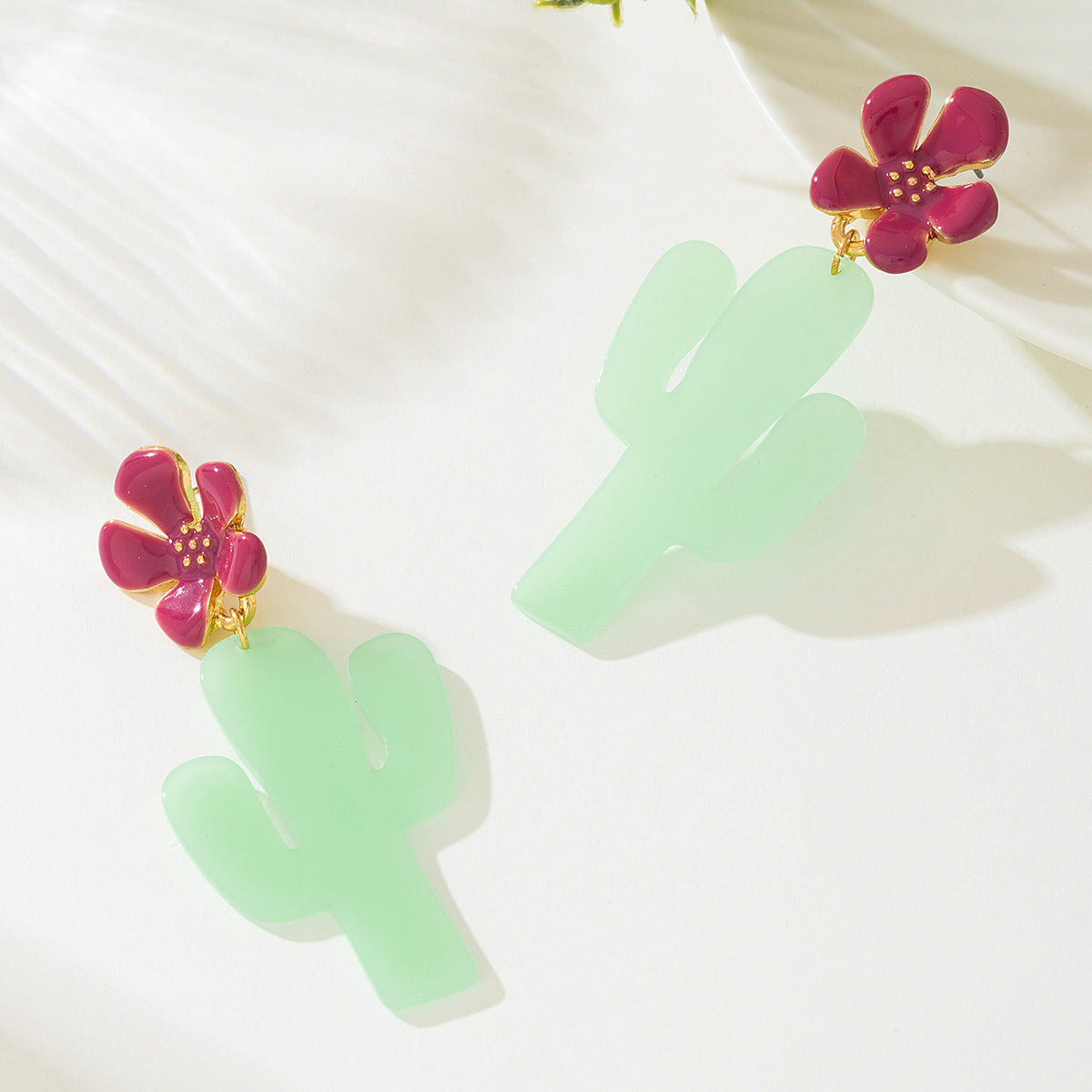 Planderful Vienna Verve Earrings – Creative Acrylic Cactus Design