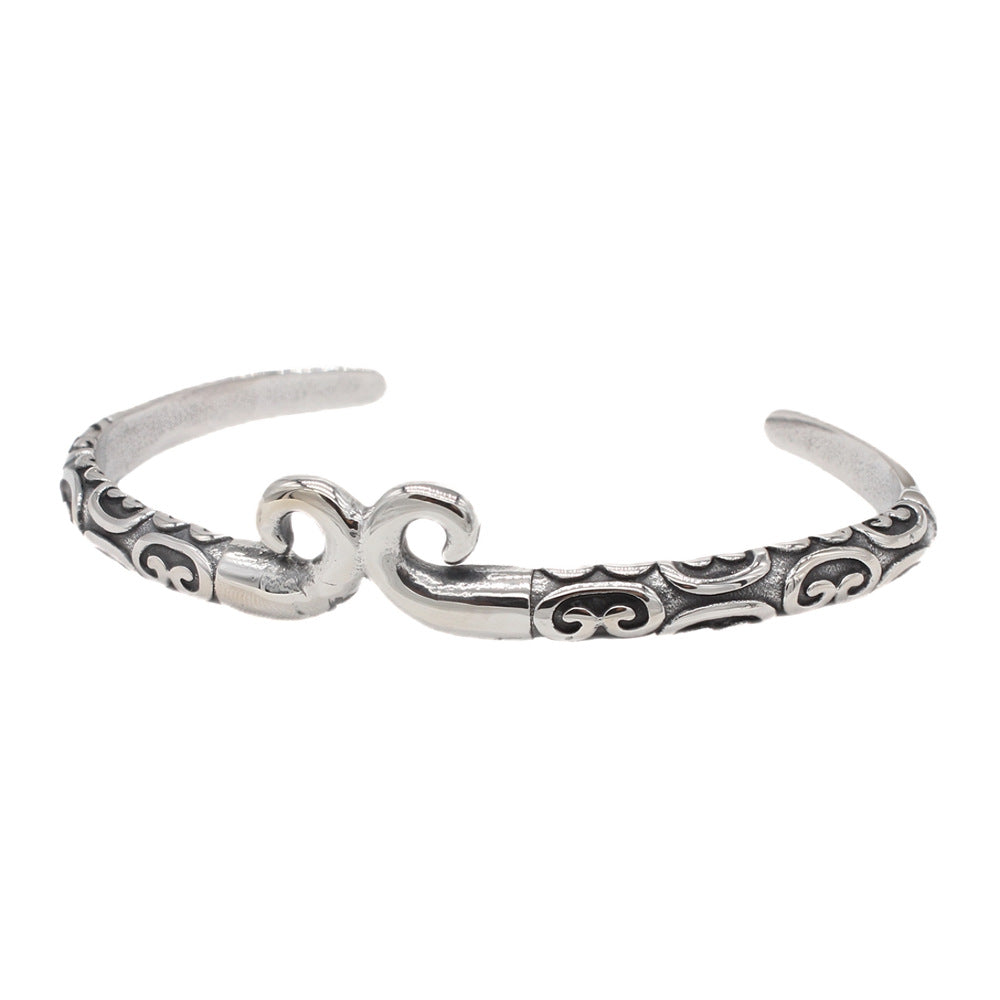 Titanium Steel Bracelet Unisex Retro Straitjacket Design By Planderful Bold Statement Accessory For Trendsetters