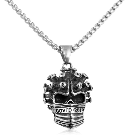 European And American Stainless Steel Skull Pendant Necklace