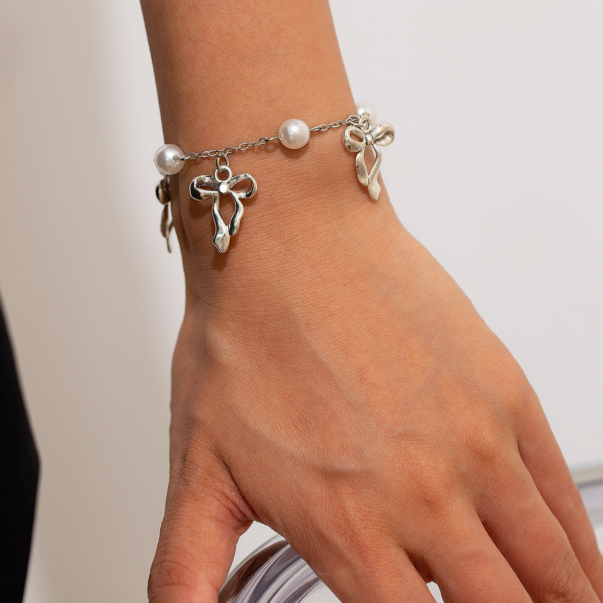Planderful Vienna Verve Bracelet For Women Pastoral Bow Tassel Imitation Pearl Star Jewelry