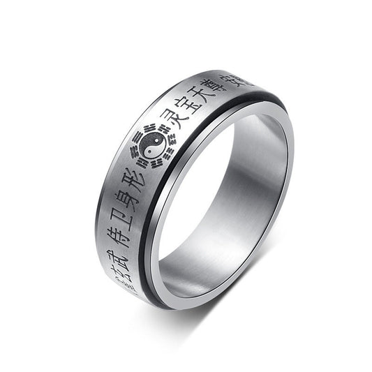 Purification Mantra Spinner Stainless Steel Ring