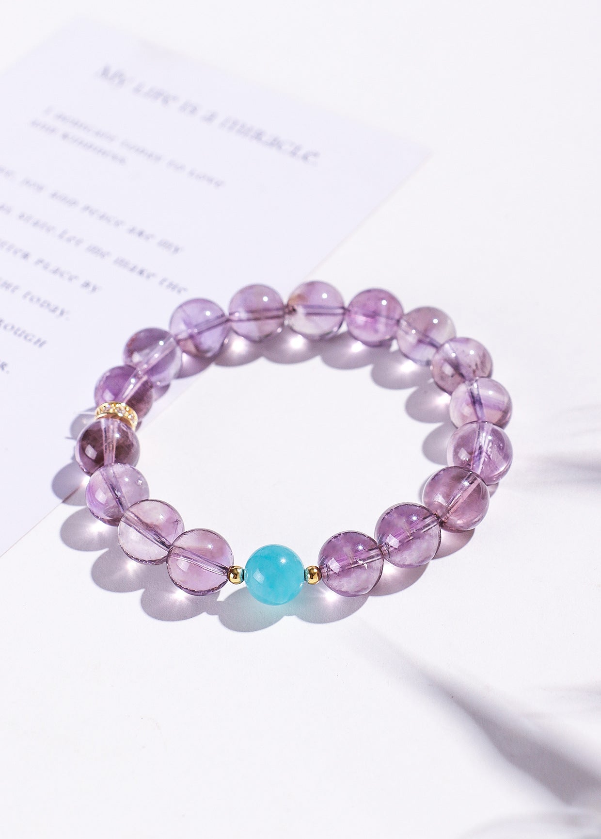 Planderful Fortune's Favor 10Mm Natural Bolivian Amethyst Beaded Bracelet – Premium Quality Natural Gemstone