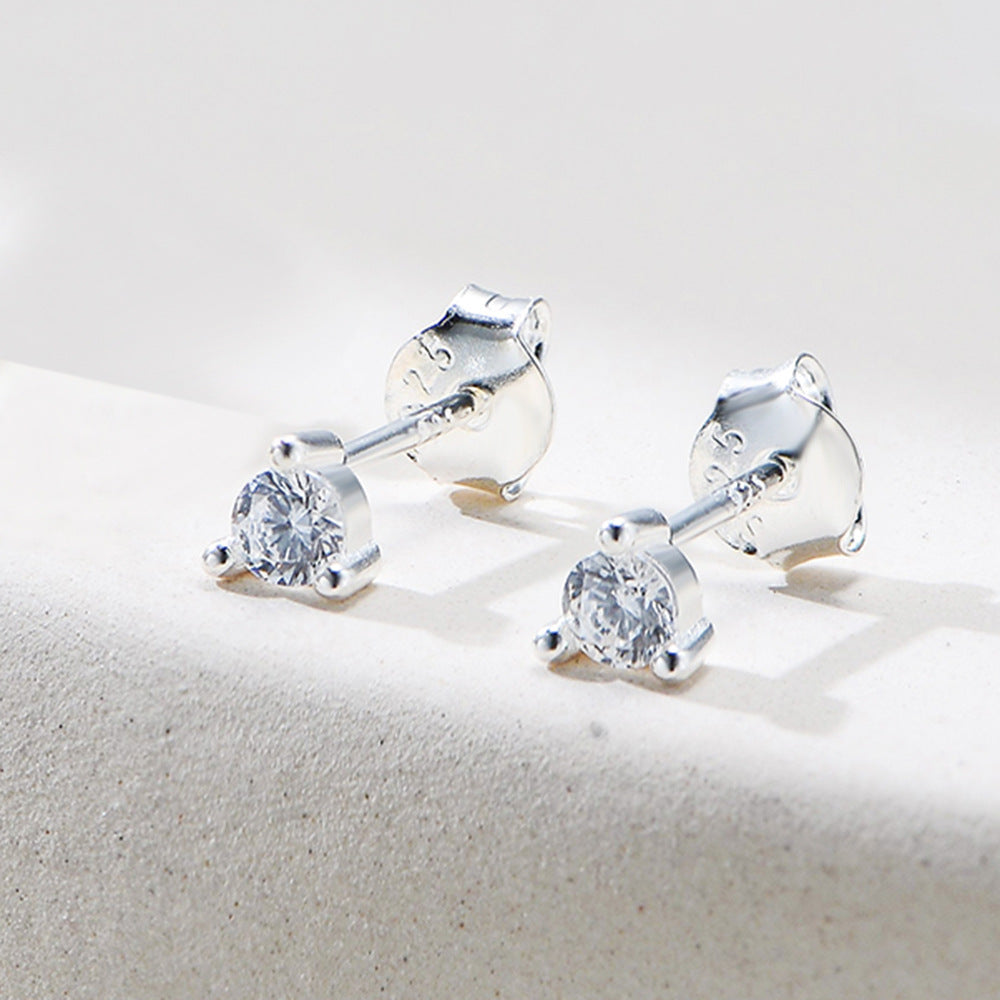 Planderful Sterling Silver Zircon Earrings For Women Everyday Wear Elegant Light Luxury Jewelry
