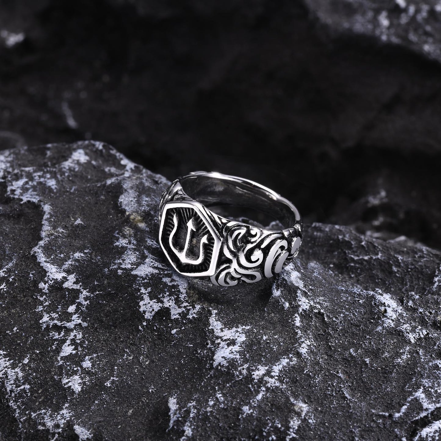 Ring Stainless Steel Xiangyun Trident Ring Men's Jewelry Wholesale