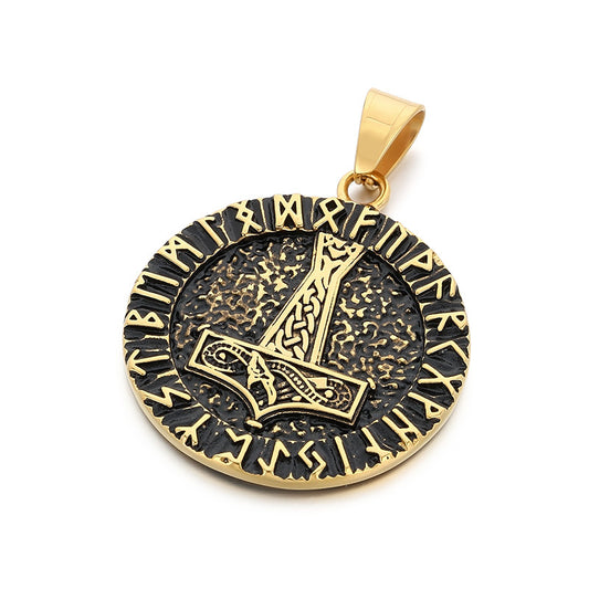 Planderful Thor Hammer Pendant Men Double Sided Stainless