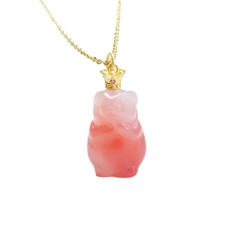 Yanyuan Agate Rabbit Silver Pendant — No Chain