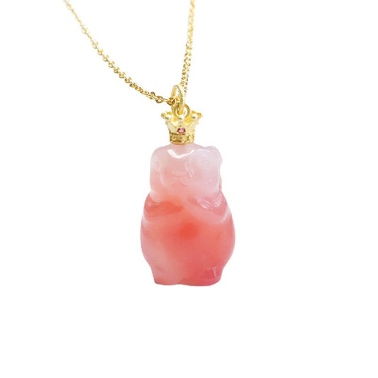 Yanyuan Agate Rabbit Silver Pendant — No Chain
