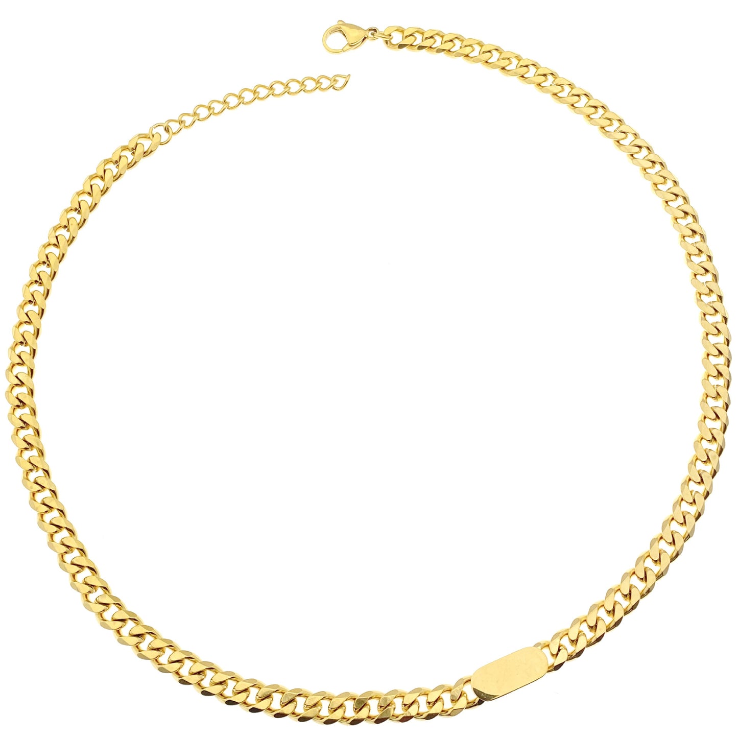 Planderful Jewelry Gold Steel Chain Necklace for Men