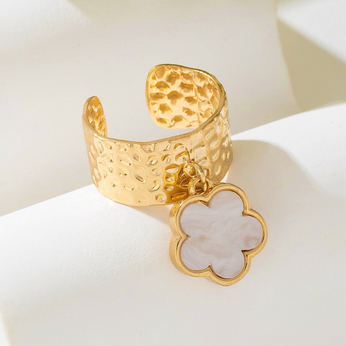 Elegant Five-Leaf Clover Ring for Stylish Women by Planderful