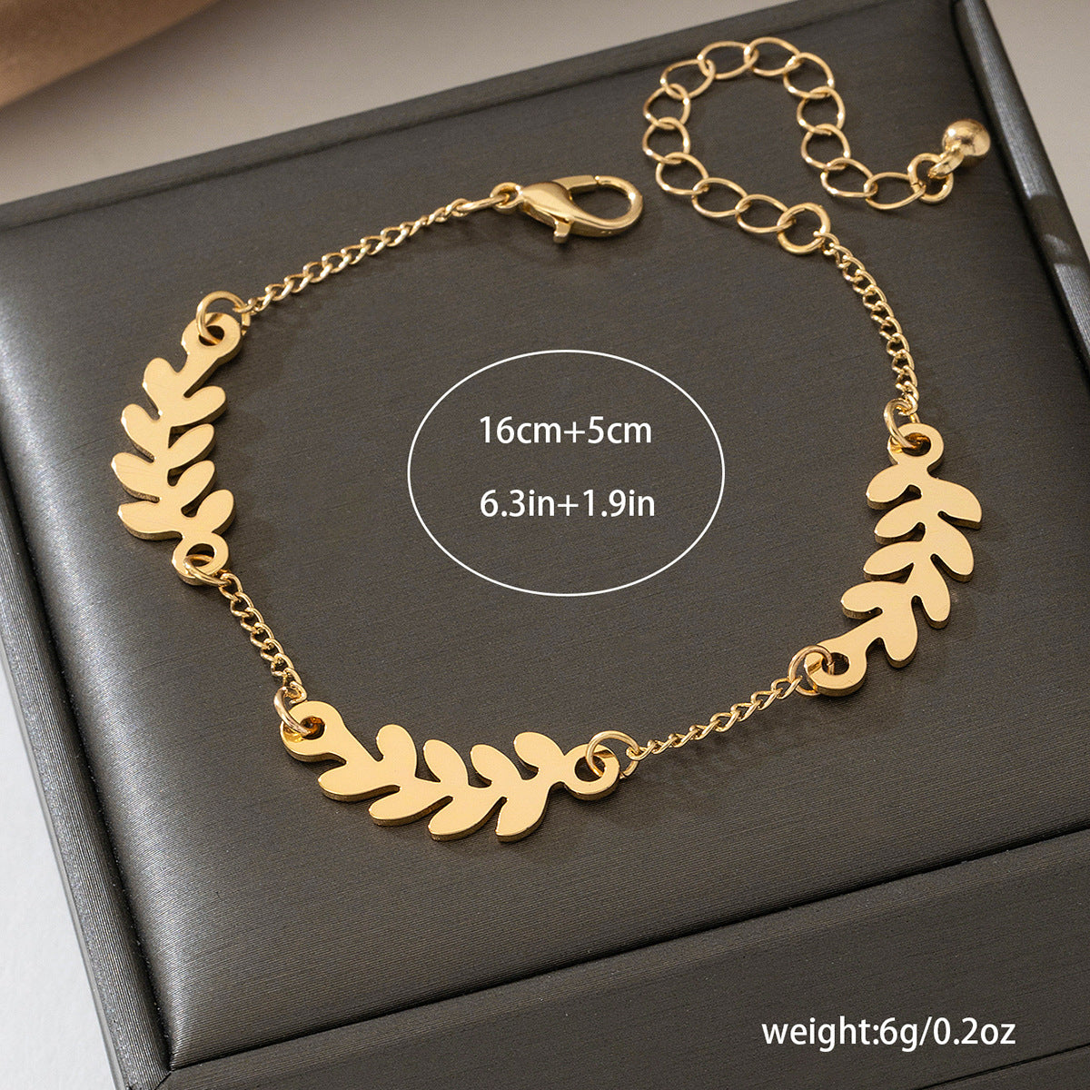 Fashionable Gold Leaf Wheat Bracelet for Stylish Women