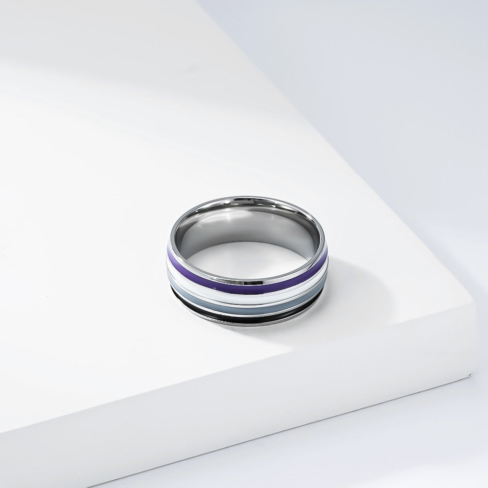 Steel Ring - Statement Rainbow Flag Ring