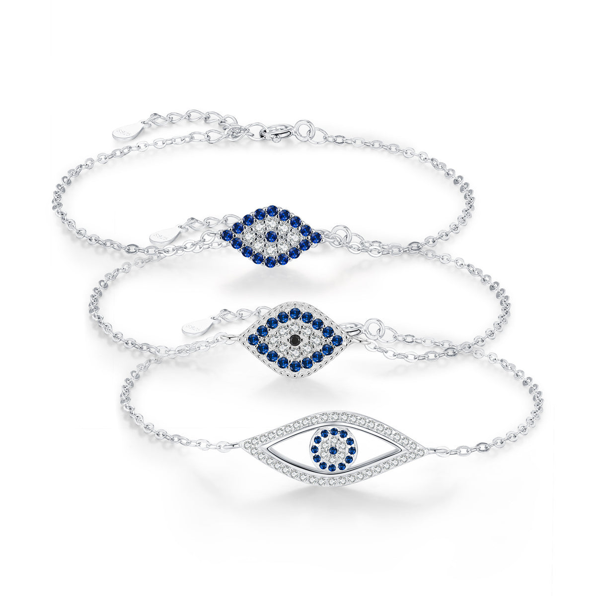 925 Sterling Silver Sculptural Eye Bracelet