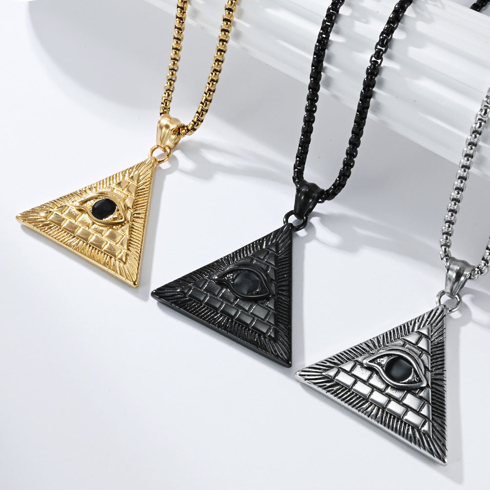 Planderful Stainless Steel Geometric Pendant Necklace For Men Trendy Durable Everyday Jewelry