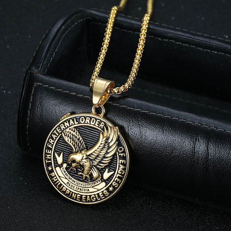 Steel Necklace – Vintage Gold Plated Retro Letter Pendant For Everyday Wear By Planderful