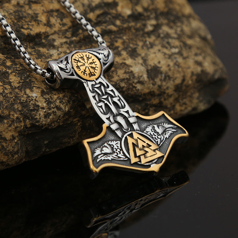 Foreign Trade Jewelry Neck Chain Viking Raytheon Hammer Necklace
