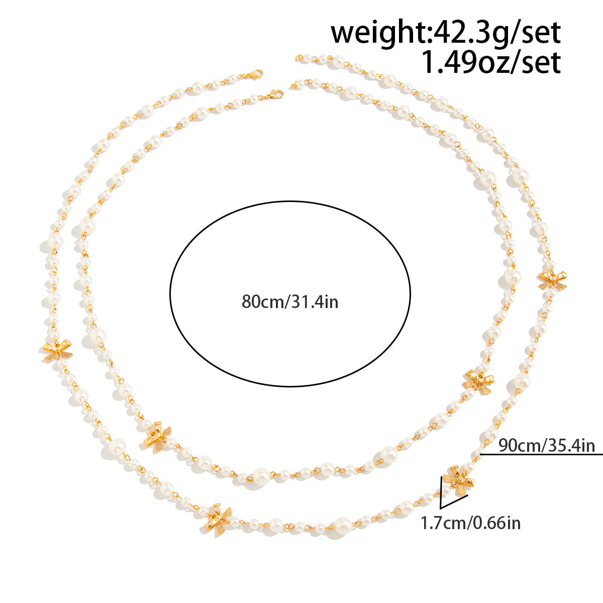 Retro Star-Shaped Fringed Sweater Chain For Imitation Pearls Stacked With Long Necklaces Necklace