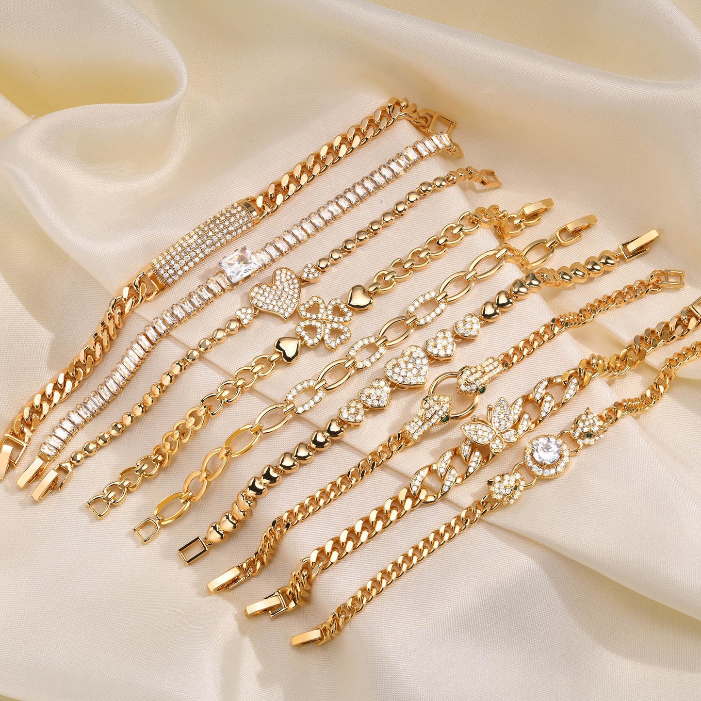 Copper Bracelet Square Heart Four-Leaf Clover Jewelry Wholesale