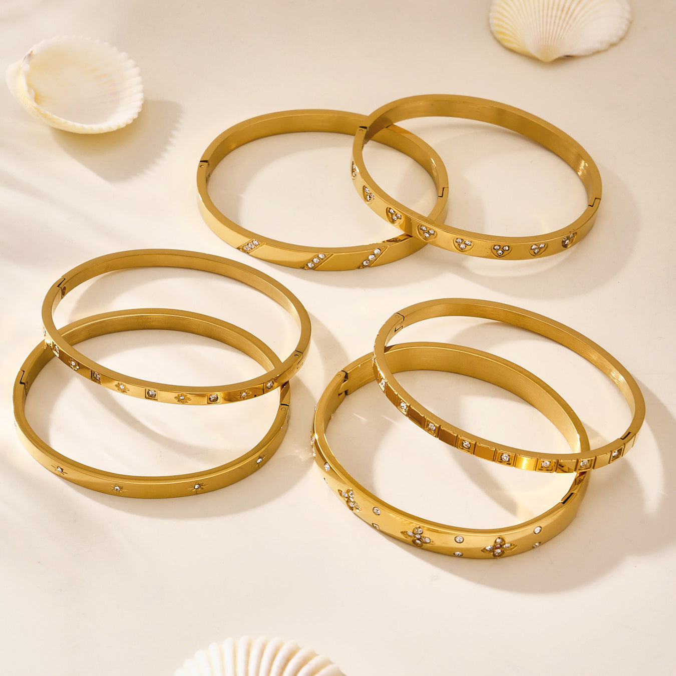 Planderful Women Stainless Steel Geometric Zircon Bracelet