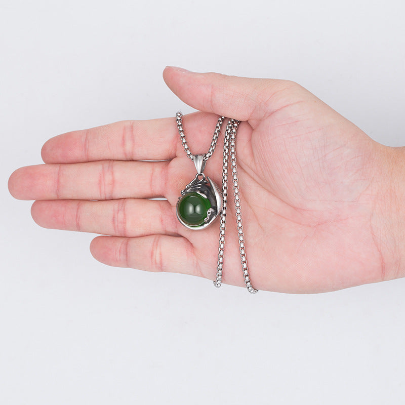 Steel Necklace – Luxury Dragon Pendant For Men