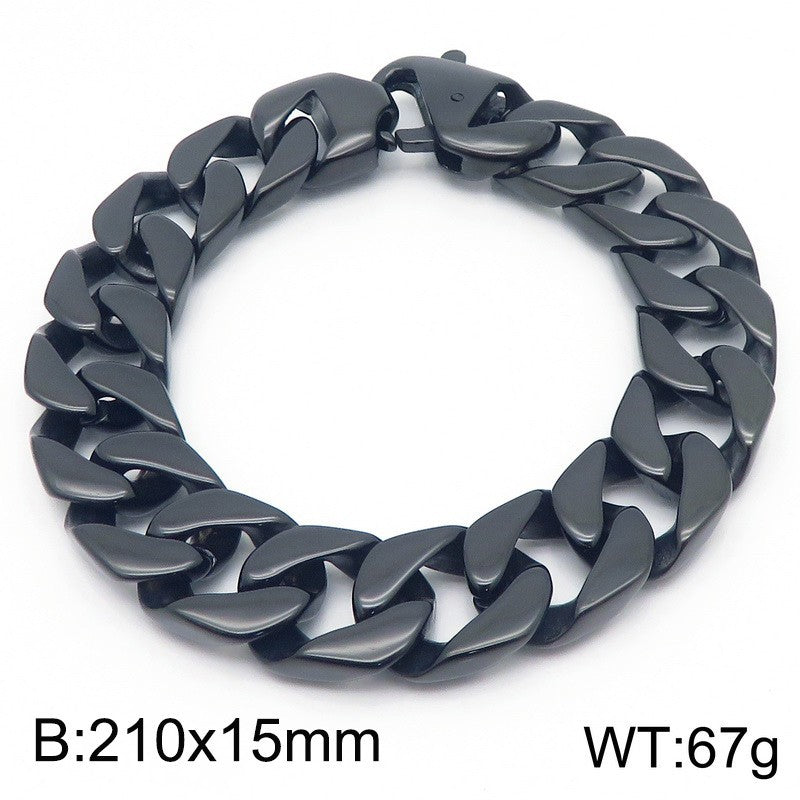 Hip-Hop Minimalist Bracelet – Vacuum Electroplated Dopamine Cut-Edge Cuban Chain