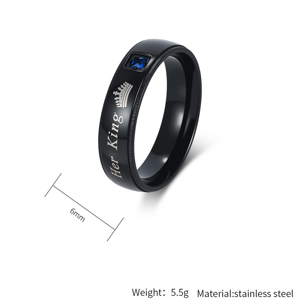 Planderful Titanium Steel Couple Ring For Kings And Queens Fade Resistant High End Wedding Band