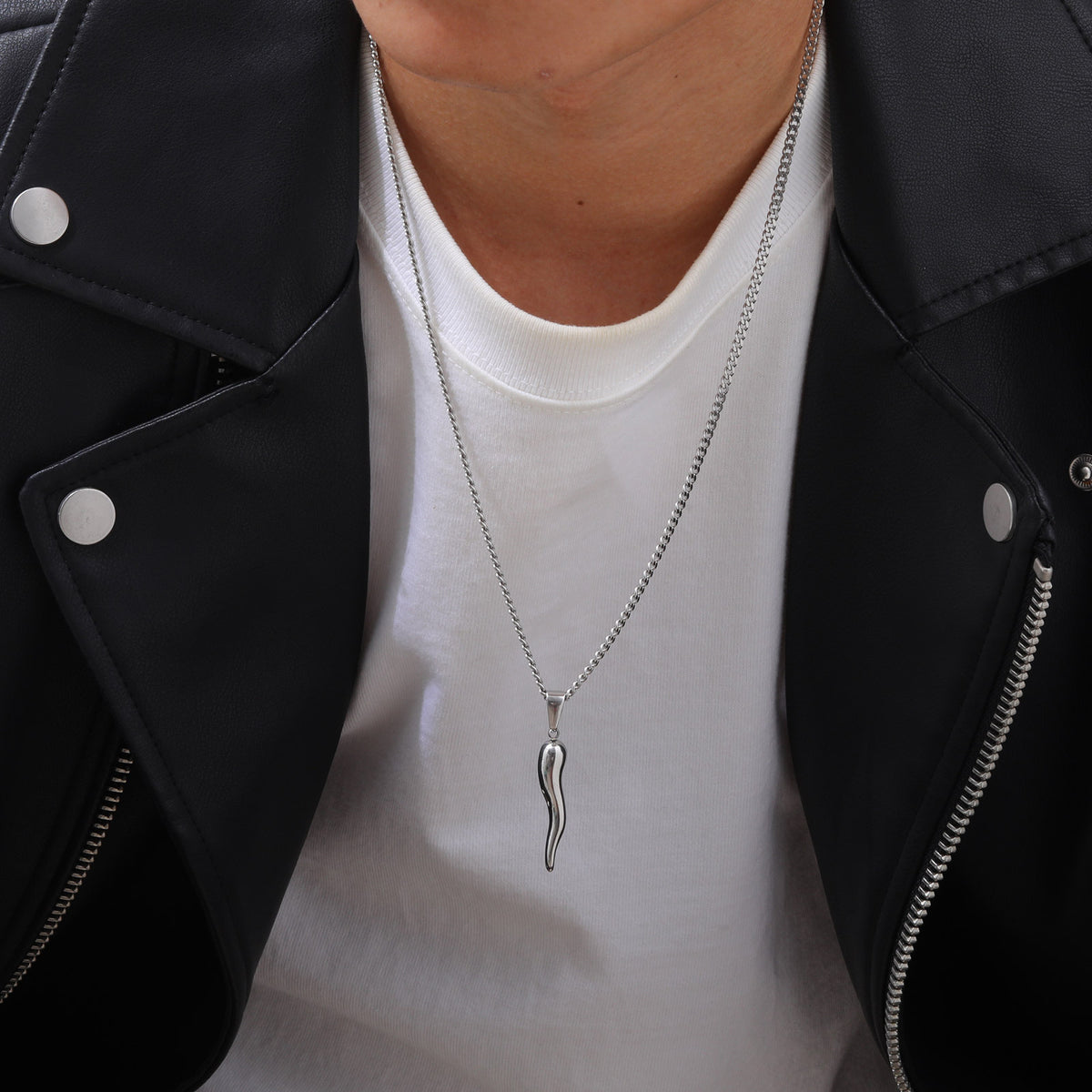 Black Stainless Steel Necklace for Men