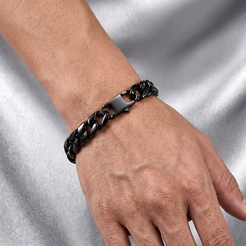 Bare Body 11mm Cuban Bracelet Casting Chain Stainless Steel Men's