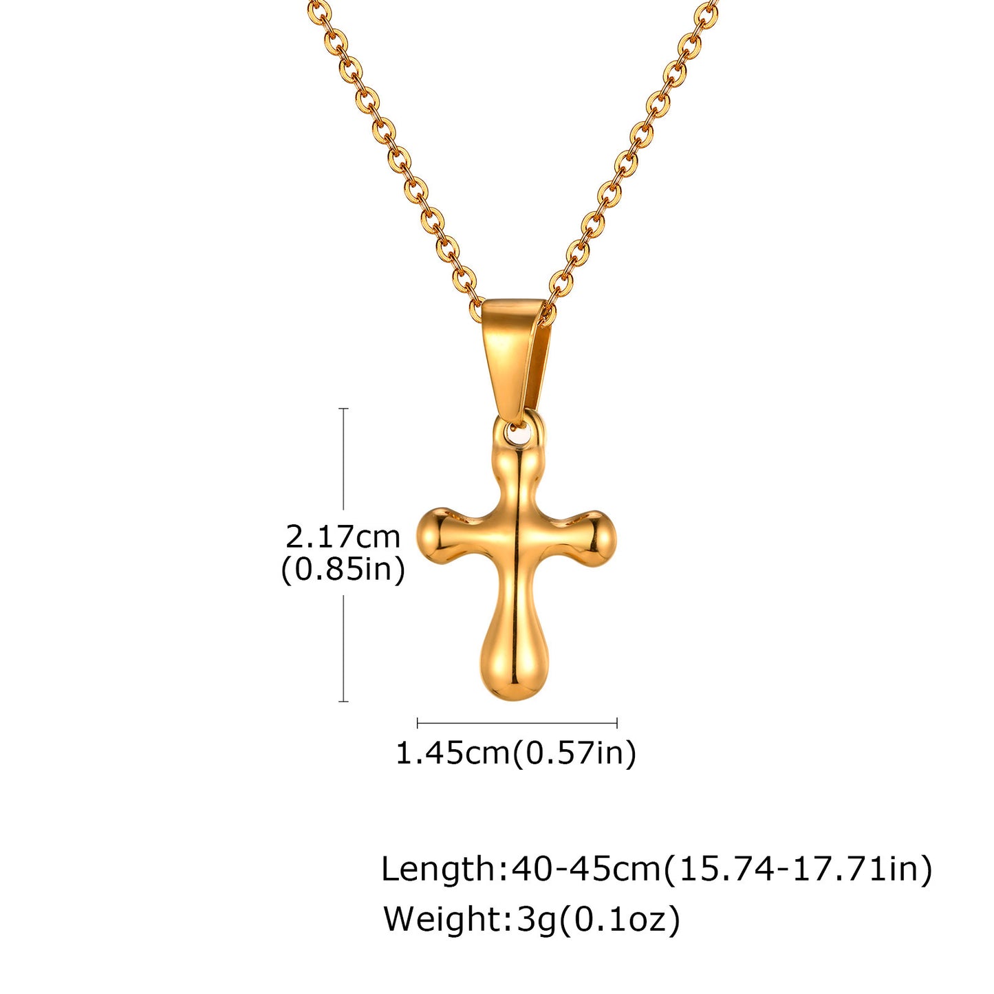 Jewelry Stainless Steel Cross Geometric Angel Pendant Gold Necklace Ladies