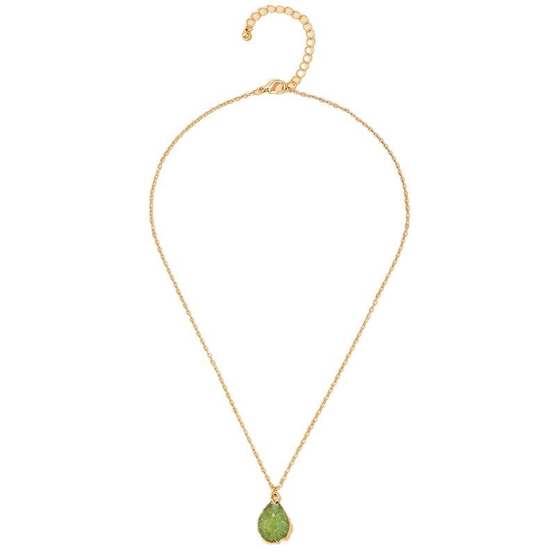 Green Resin Earrings and Necklace Set - Vienna Verve Collection