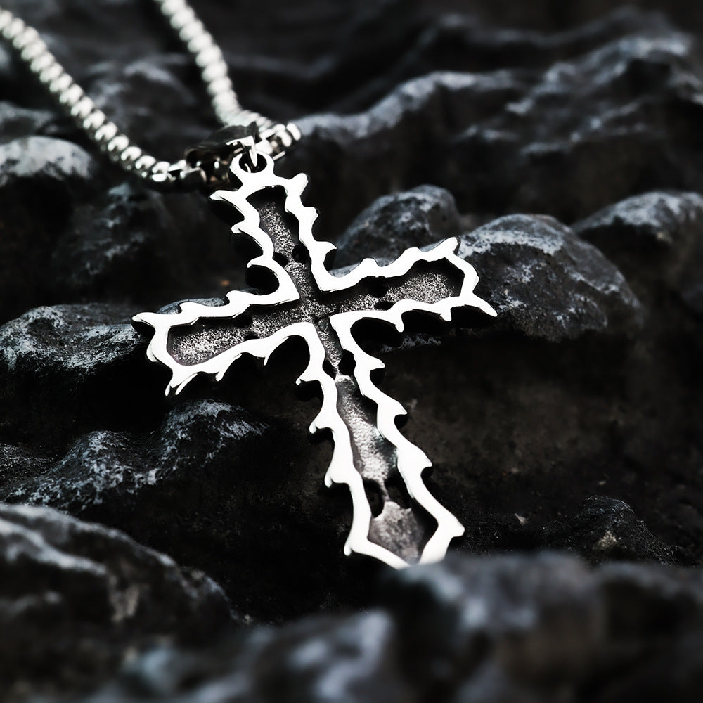 European And American Retro Stainless Steel Men's Pendant Fashionable Cross