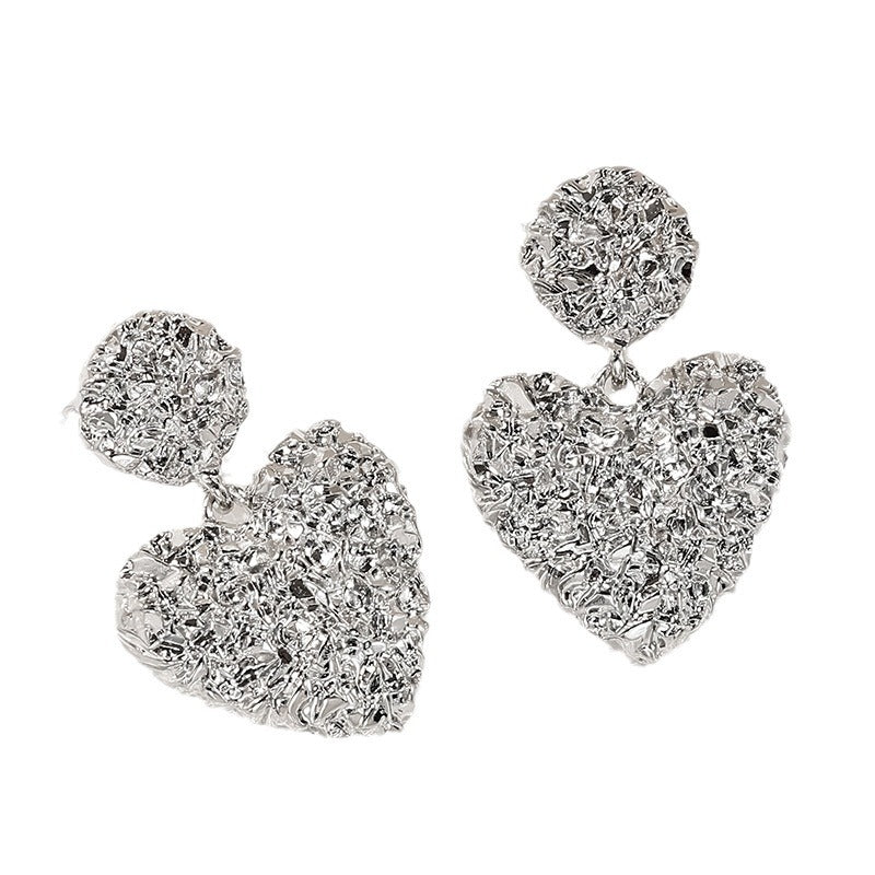 Lava Heart Shaped Pendant Earrings in European and American Style